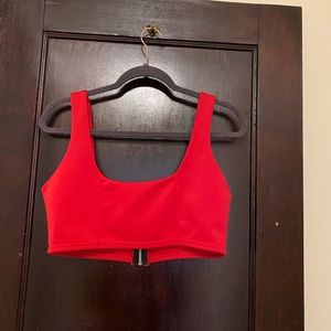 red vinyl bralette